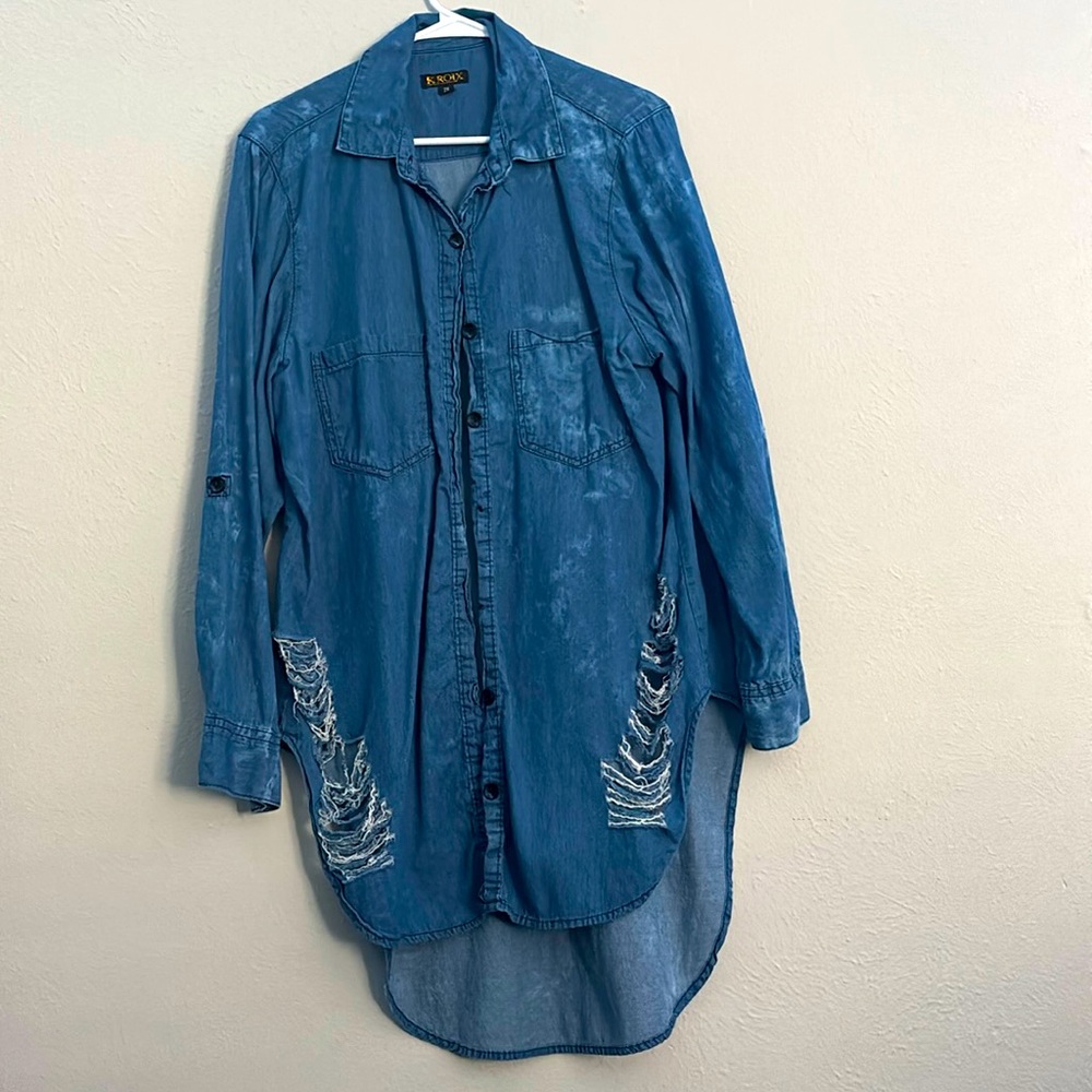 Bonita Distressed button up